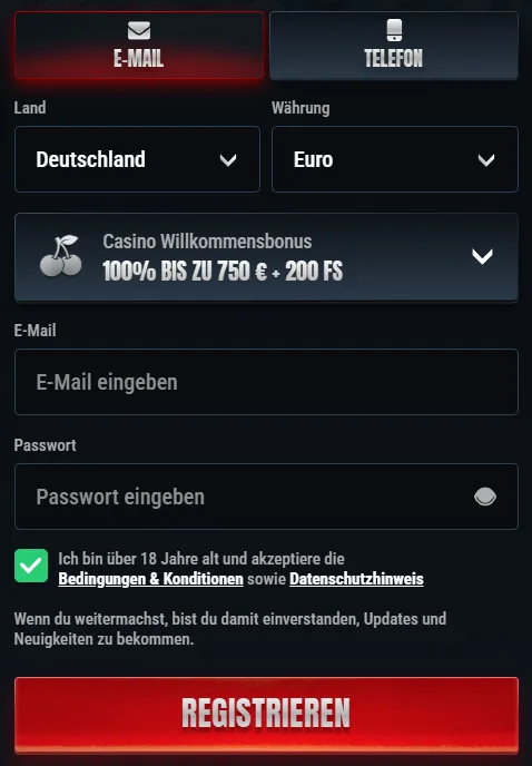 Glorian Casino Registrierung – Konto erstellen und spielen